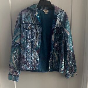 Sandy Starkman Sequin Art Jacket | Vintage Statement Piece | Size M